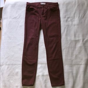 Madewell Maroon Skinny Skinny Jeans
